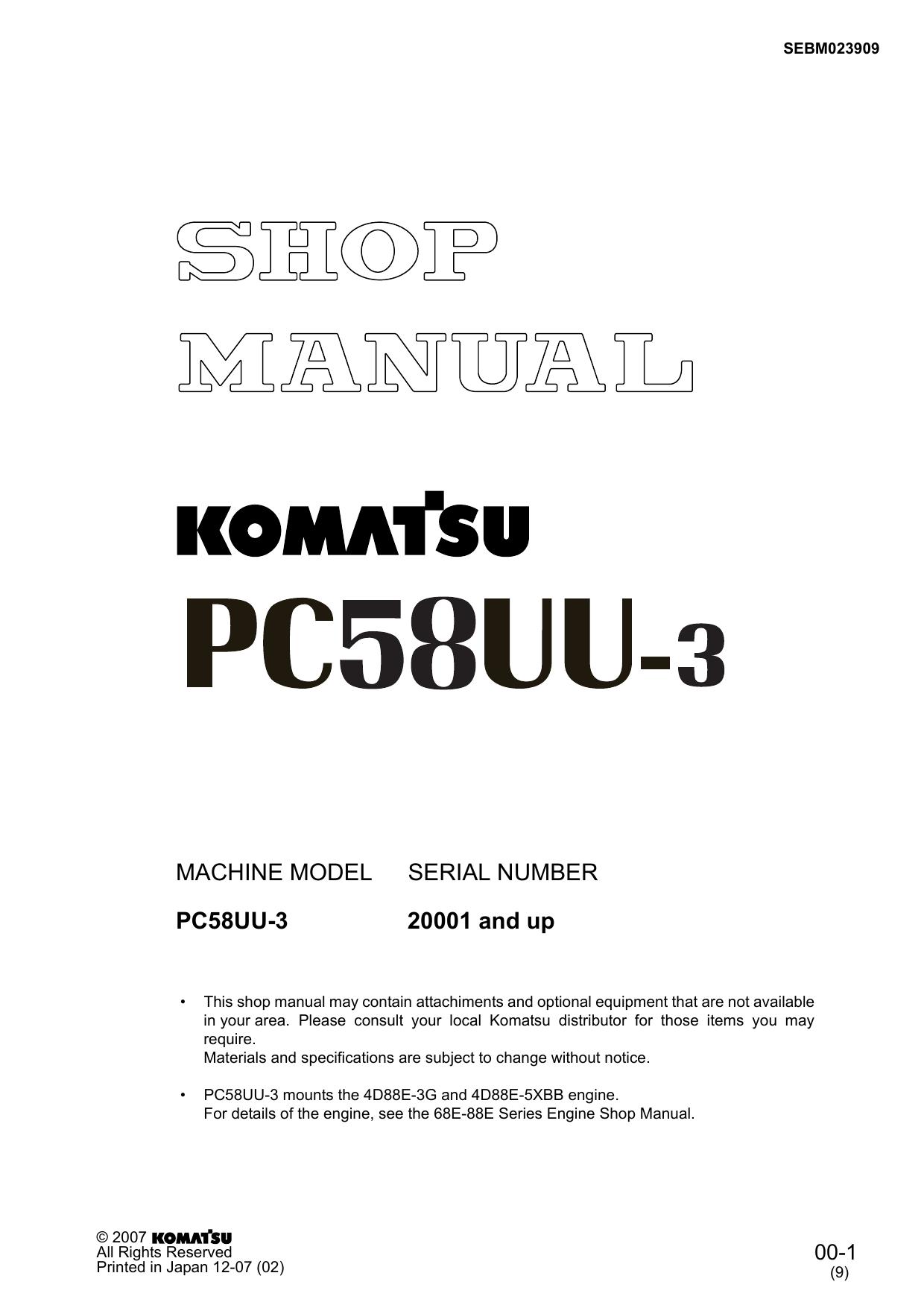 PC58UU-3 Shop Manual